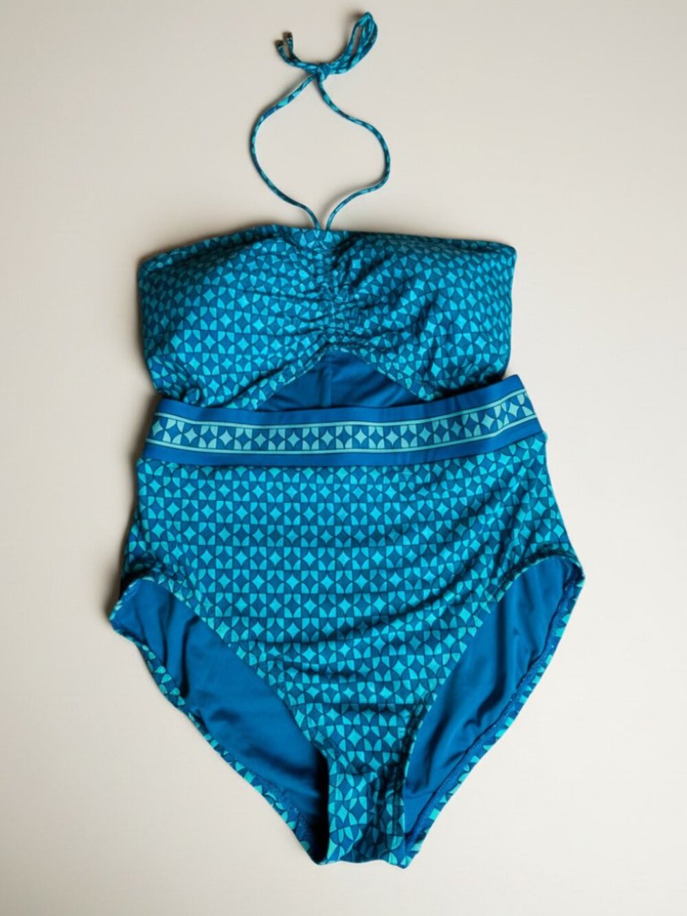 MICHAEL Michael Kors Blue Cutout One-Piece Swimsuit Size 10